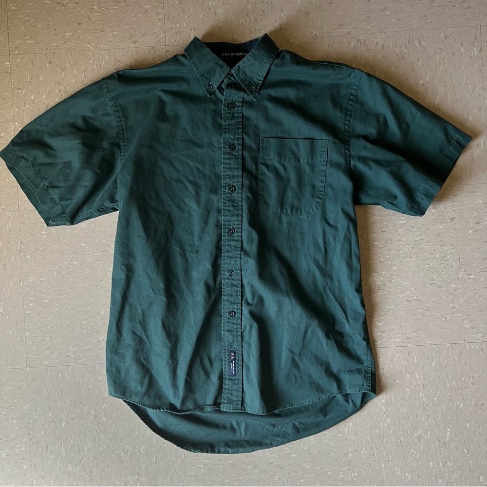 Port Authority Green Casual Button Down Shortsleeve